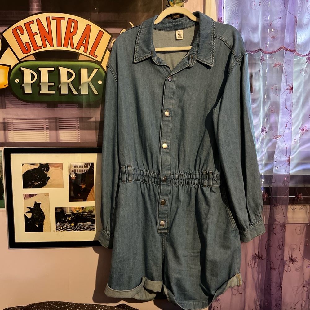 h&m denim romper